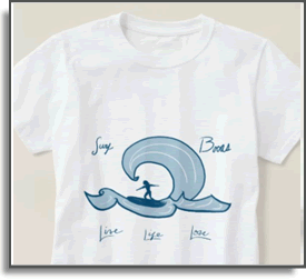 Live Love Life - Surf Bocas - Island Art by Yotigo Tshirts